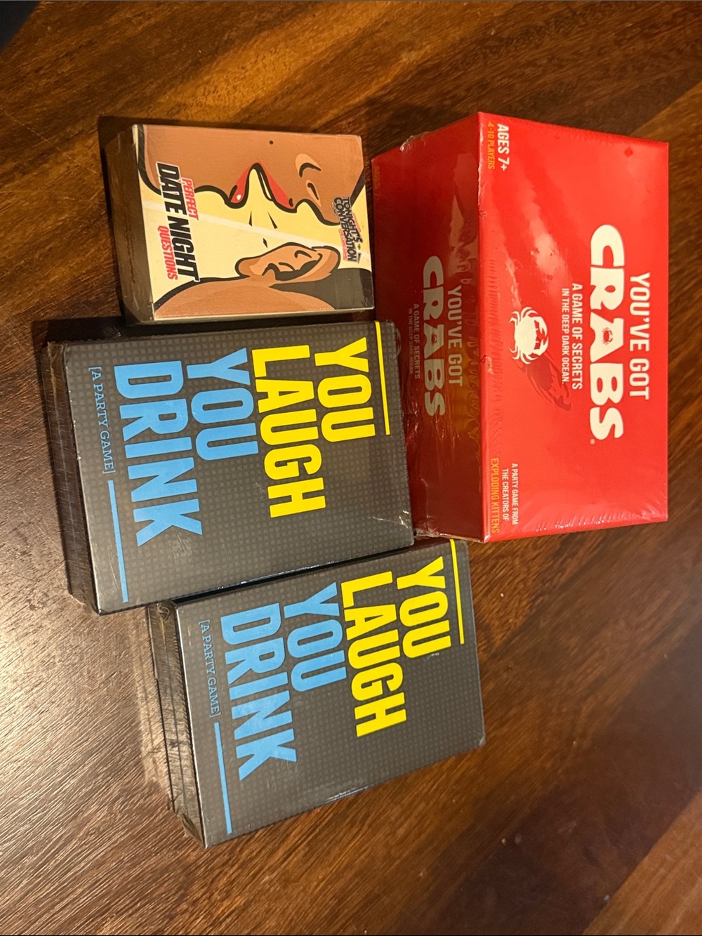 YOU LAUGH YOU DRINK Party Card Game - Black/Blue/Yellow (bundle of 4 card games)